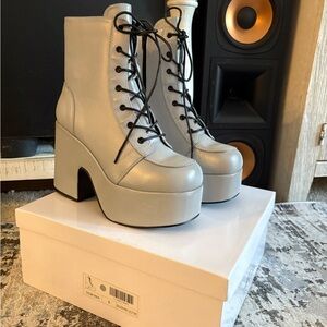 Stylish Gray Platform Ankle Boots